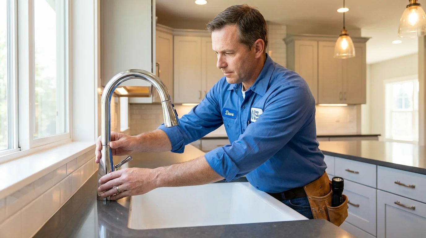 Kitchen faucet installation by Johns Plumbing LLC in Wapello